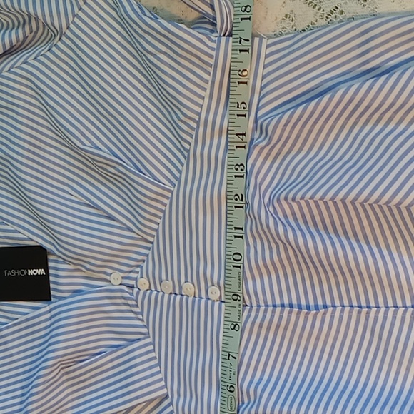 Fashion Nova Live A Little Kimono Size XL Blue/White Striped Long Sleeve - Picture 9 of 15